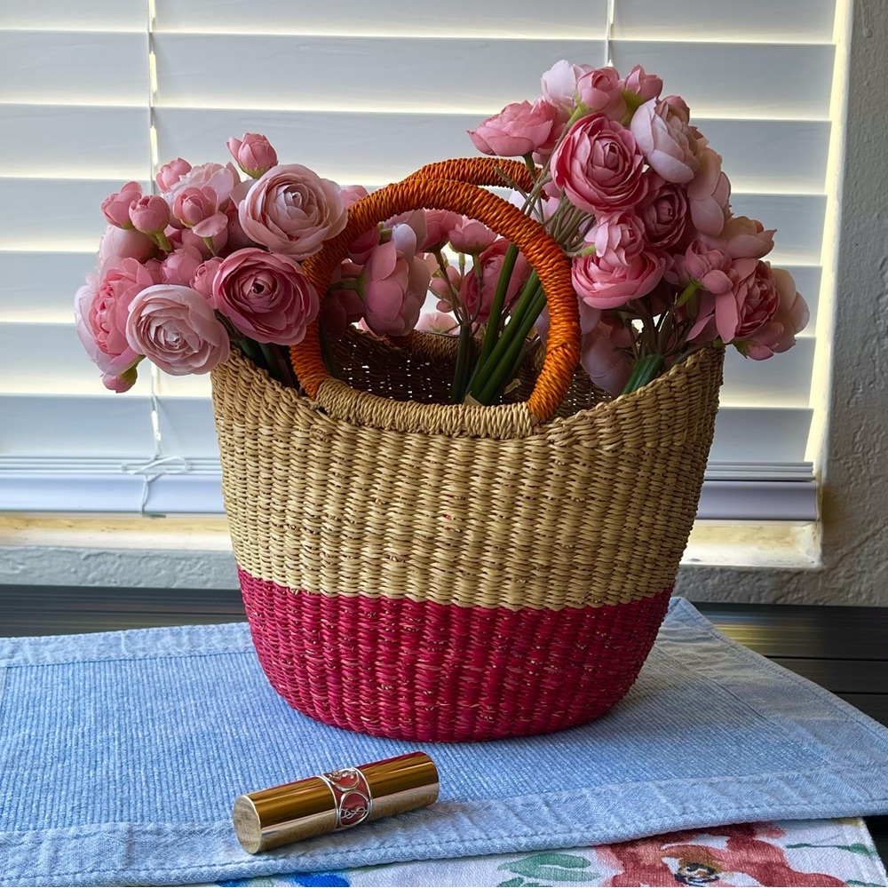 NWT Bag + 30 Flowers | Polo Ralph Lauren Natural Basket Bag $496
